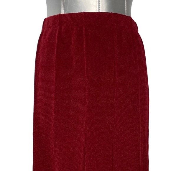 Brownstone Studio New York 10P Skirt Heavy Knit Fit Flare Brick Red Pleat Cute - Picture 2 of 7